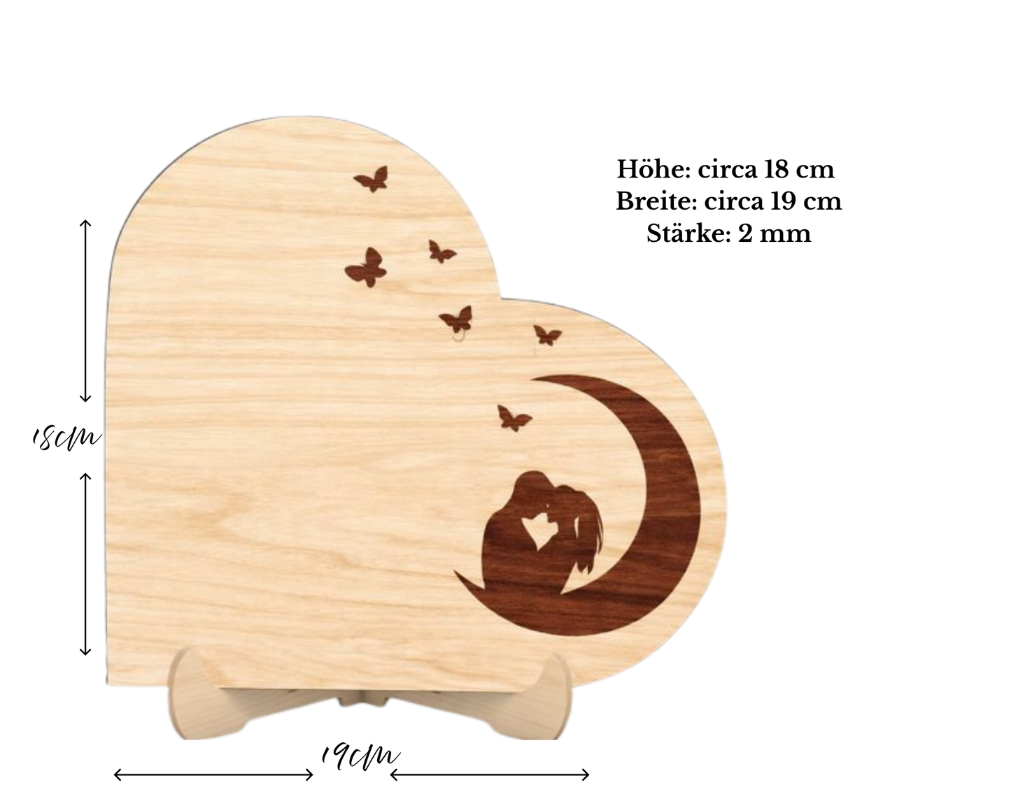 Geschenk für Paare – Holzherz mit Liebesspruch – Valentinstag Geschenk – Romantische Schlafzimmer Deko – Jahrestag