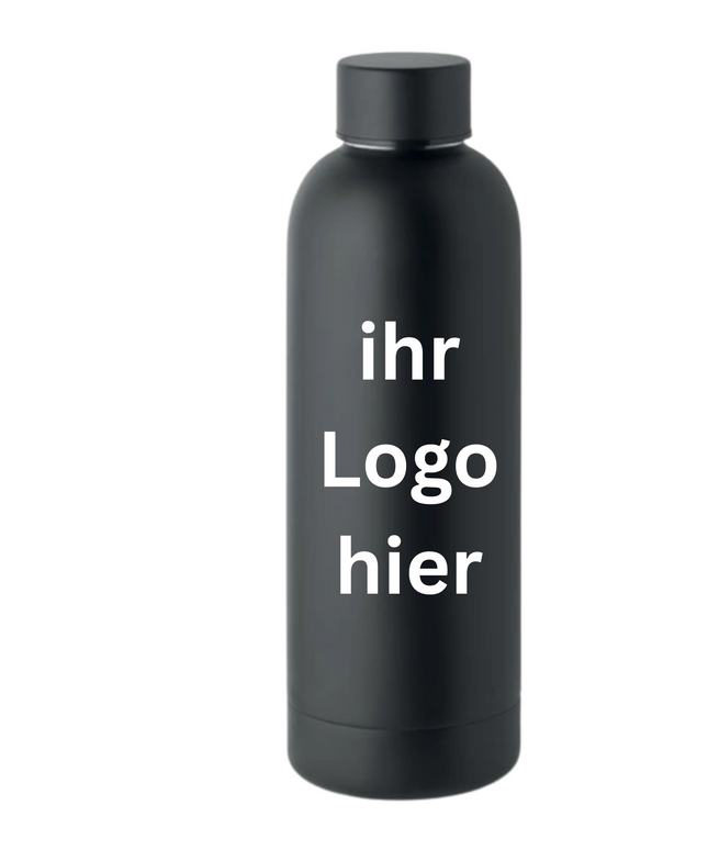 500 ml Edelstahl-Trinkflasche individuell bedruckt oder graviert. Firmenlogo, Name oder Design – nachhaltig, doppelwandig & auslaufsicher