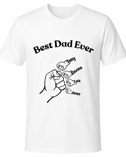 Best Dad Ever Personalized Shirt | Custom Dad Gift with Kids Names