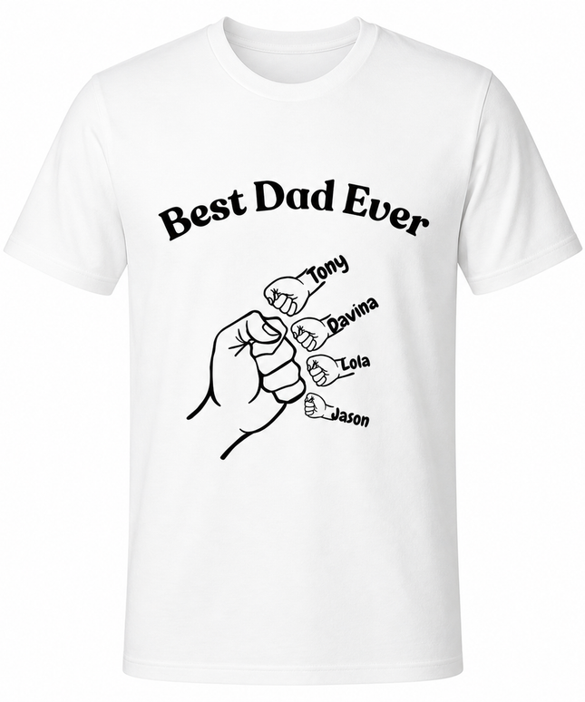 Best Dad Ever Personalized Shirt | Custom Dad Gift with Kids Names