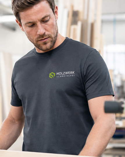 Bio Workwear T-Shirt Herren mit Druck | Arbeitsshirt individuell bedrucken