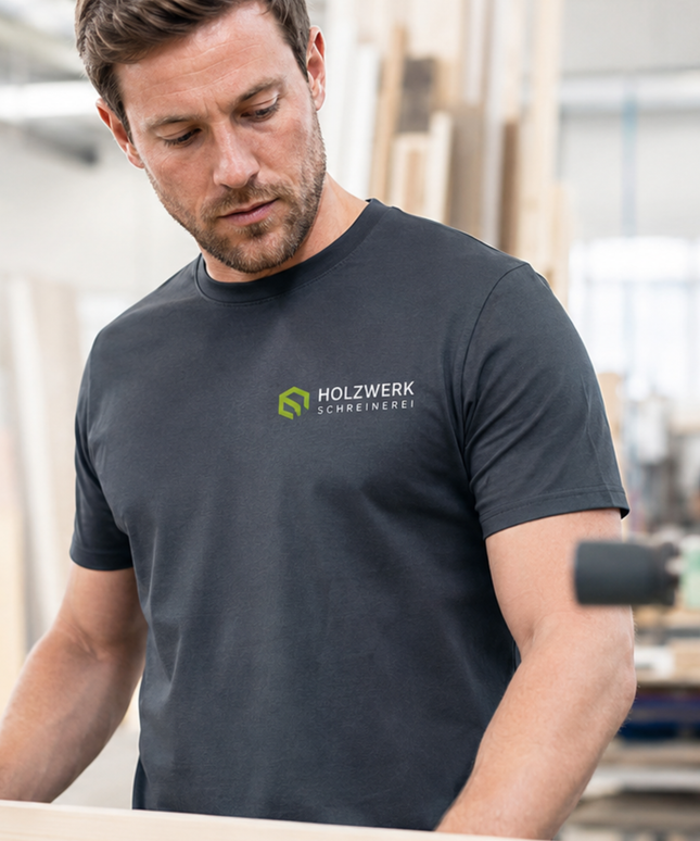 Bio Workwear T-Shirt Herren mit Druck | Arbeitsshirt individuell bedrucken