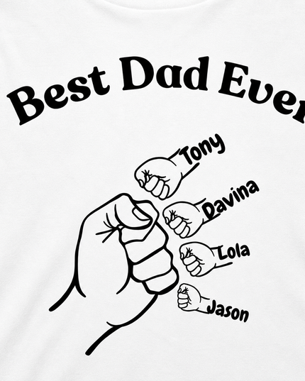 Best Dad Ever Personalized Shirt | Custom Dad Gift with Kids Names