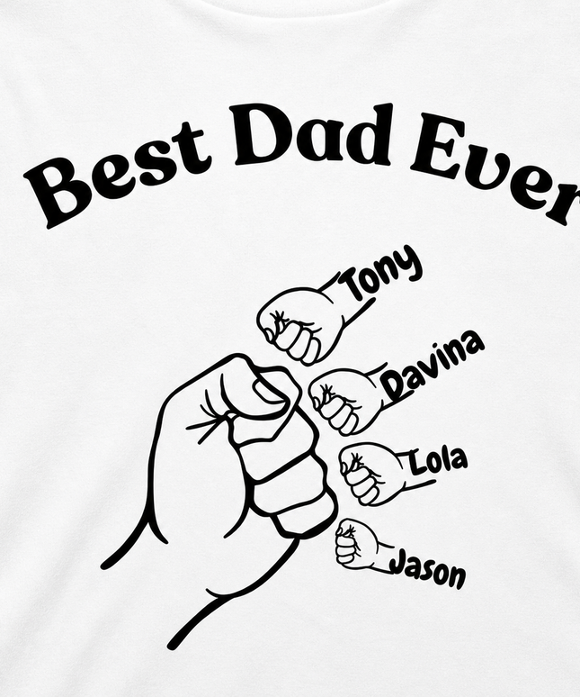 Best Dad Ever Personalized Shirt | Custom Dad Gift with Kids Names