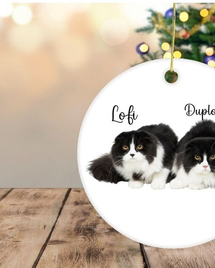 Personalisiertes Haustier Weihnachtsornament – Foto & Name | Individuelle Tier-Weihnachtskugel | Geschenk für Hundeliebhaber & Katzenbesitzer