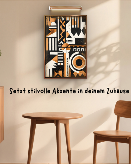 Abstract African Geometric Wall Art Print, Modern Tribal Poster, Afrocentric Home Decor, Black & Terracotta Art, Minimalist Living Room Wall Art
