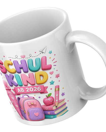 Schulkind 2026 Geschenkset | Personalisiertes T-Shirt & Tasse mit Name