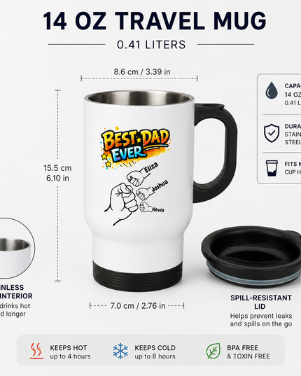 Custom Best Dad Ever Mug with Kids Names | Father’s Day Gift