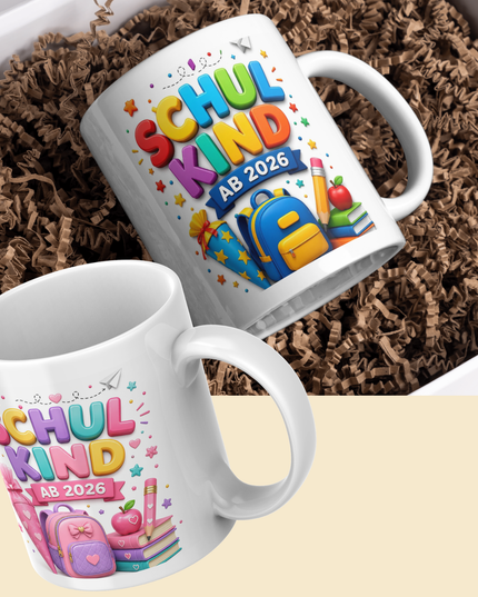 Schulkind 2026 Tasse personalisiert | Einschulung Geschenk
