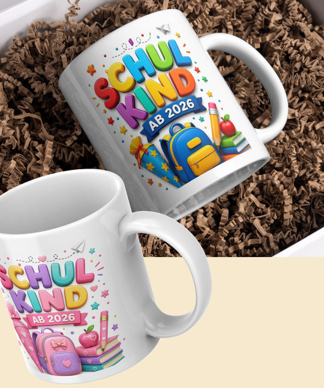 Schulkind 2026 Tasse personalisiert | Einschulung Geschenk