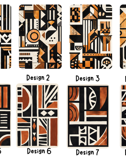 Abstract African Geometric Wall Art Print, Modern Tribal Poster, Afrocentric Home Decor, Black & Terracotta Art, Minimalist Living Room Wall Art