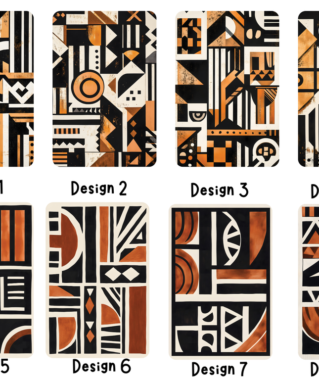 Abstract African Geometric Wall Art Print, Modern Tribal Poster, Afrocentric Home Decor, Black & Terracotta Art, Minimalist Living Room Wall Art