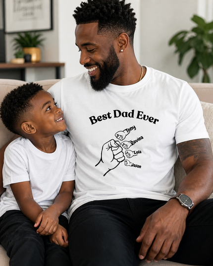 Best Dad Ever Personalized Shirt | Custom Dad Gift with Kids Names