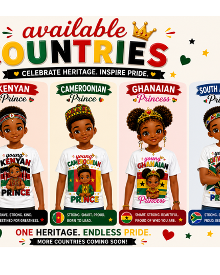 African Heritage Kids T-Shirt | African Princess & Prince Tees for Kids