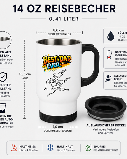 Custom Best Dad Ever Mug with Kids Names | Father’s Day Gift
