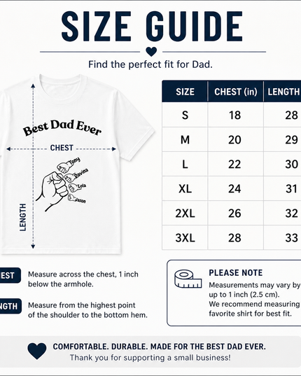 Best Dad Ever Personalized Shirt | Custom Dad Gift with Kids Names