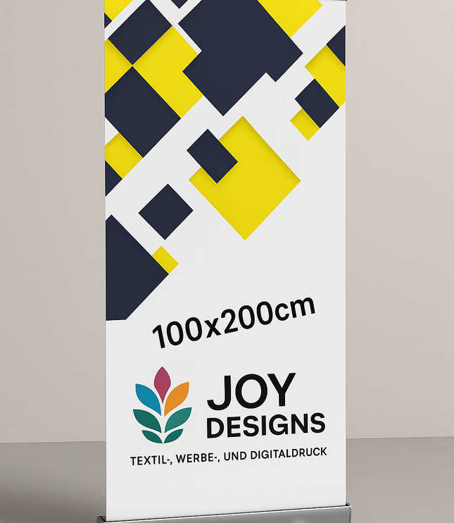 Detailansicht Roll-Up Druckmaterial – blickdicht & langlebig