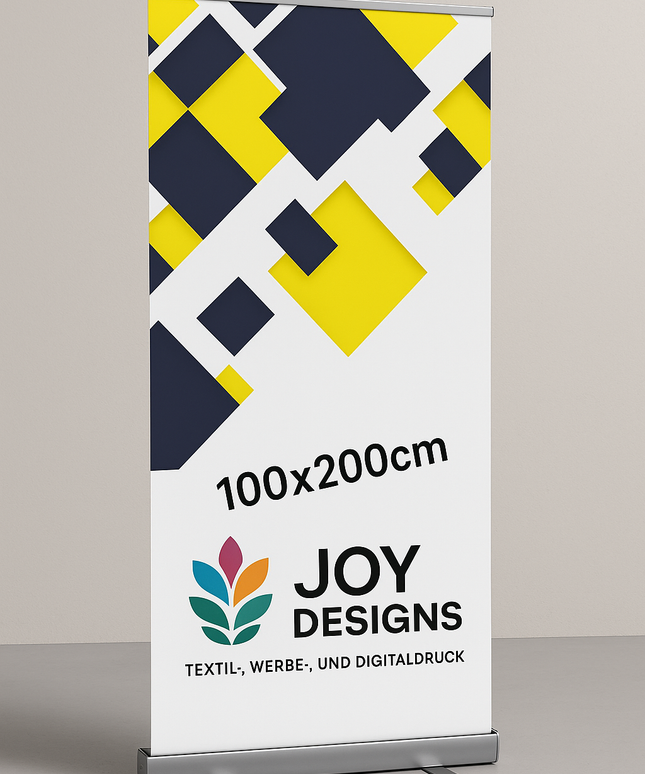 Detailansicht Roll-Up Druckmaterial – blickdicht & langlebig