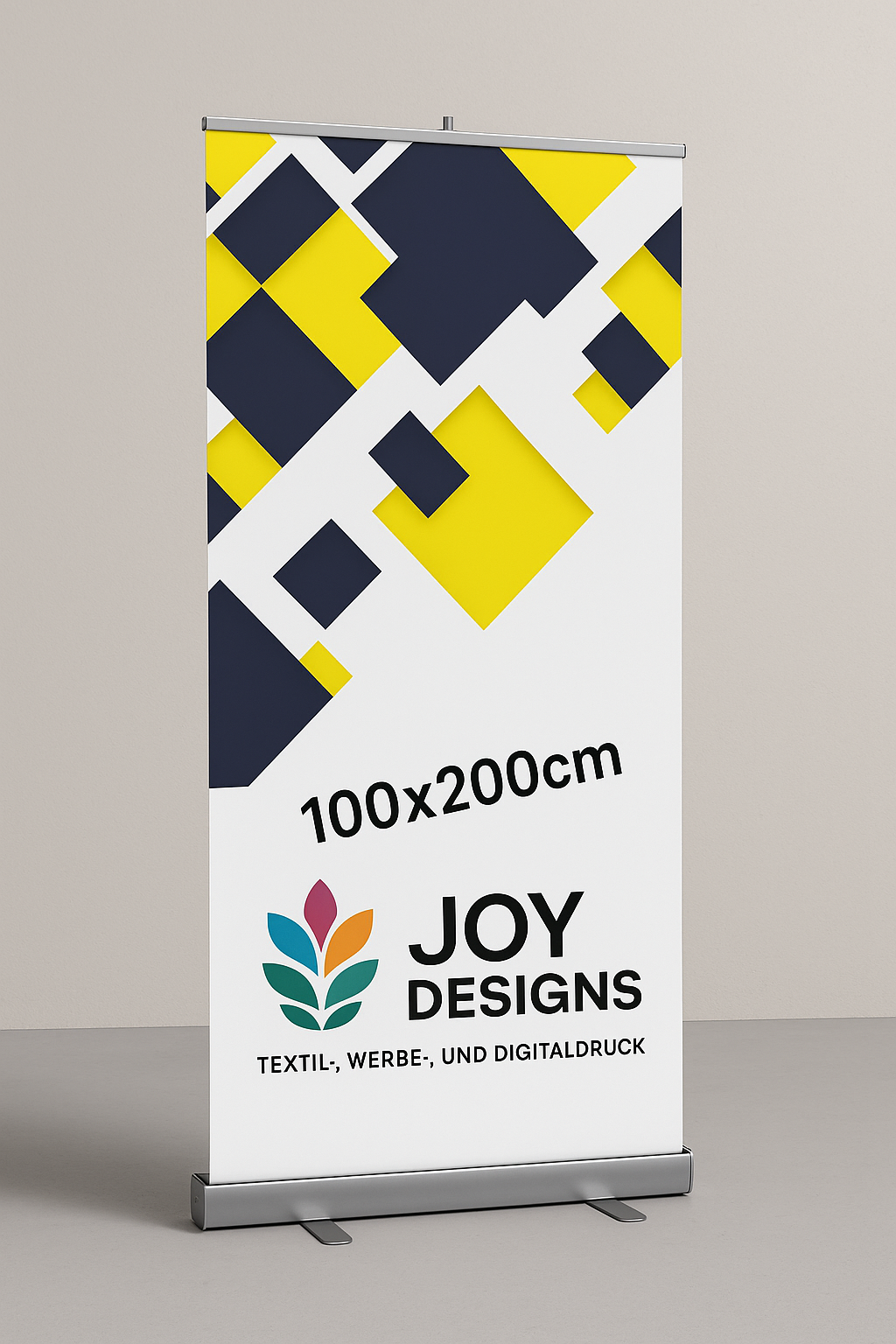 Detailansicht Roll-Up Druckmaterial – blickdicht & langlebig