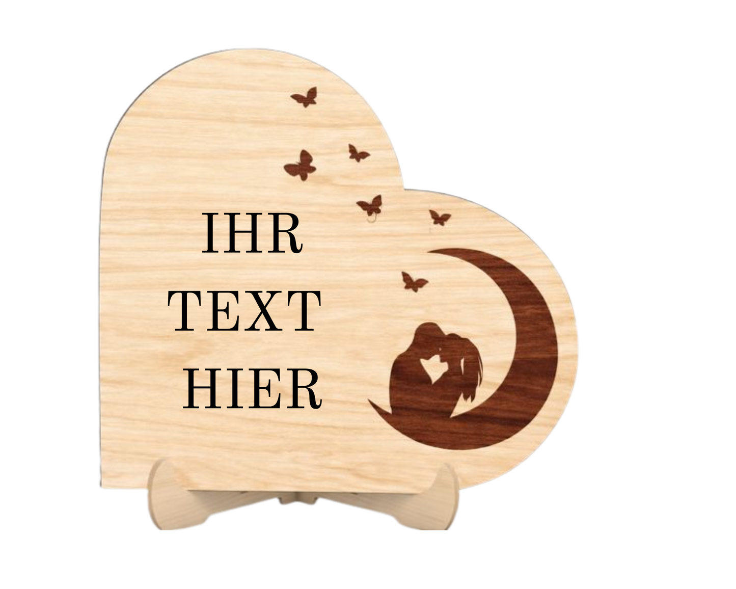 Geschenk für Paare – Holzherz mit Liebesspruch – Valentinstag Geschenk – Romantische Schlafzimmer Deko – Jahrestag