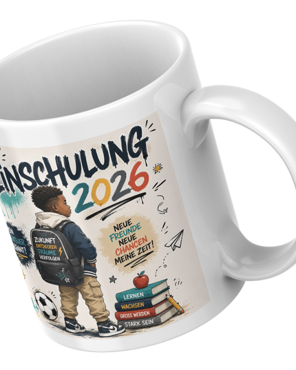 Schulkind 2026 Geschenkset | Personalisiertes T-Shirt & Tasse mit Name