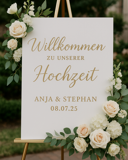 ✨ Personalisierte willkommen Hochzeitsschilder aus Acryl, Holz & Digitaldruck | Joy Designs