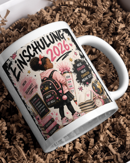 Schulkind 2026 Geschenkset | Personalisiertes T-Shirt & Tasse mit Name