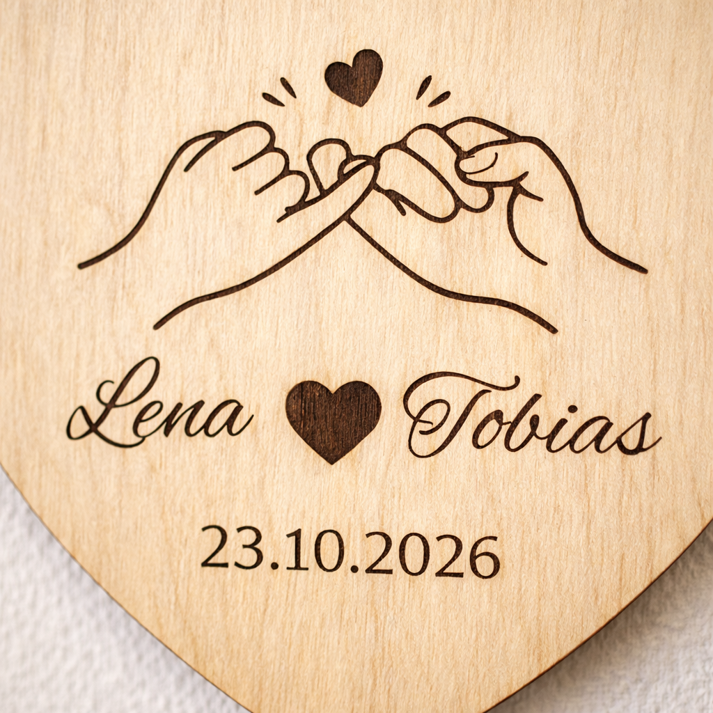 Individuelle Geschenk für Paare – Holzherz Hochzeitsgeschenk – Valentinstagsgeschenk – Romantische  deko Verlobungsgeschenk – Jahrestag