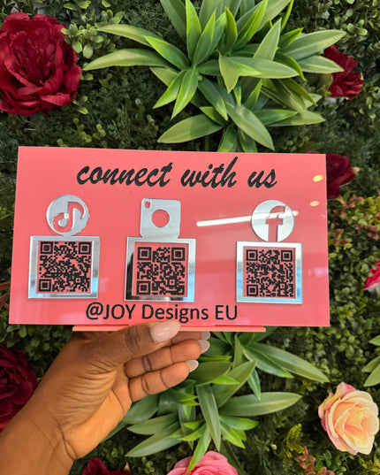 social media display tischschild business