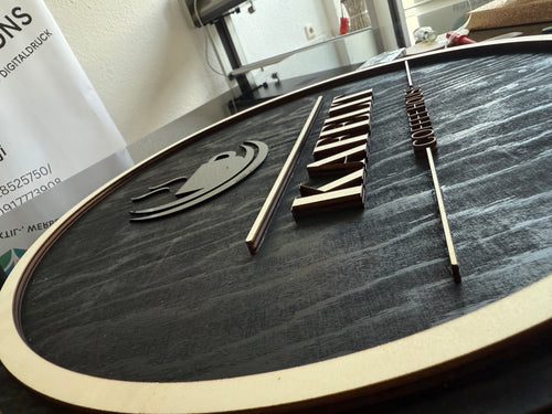 3D Holzschild mit Logo | Personalisiertes Wandschild