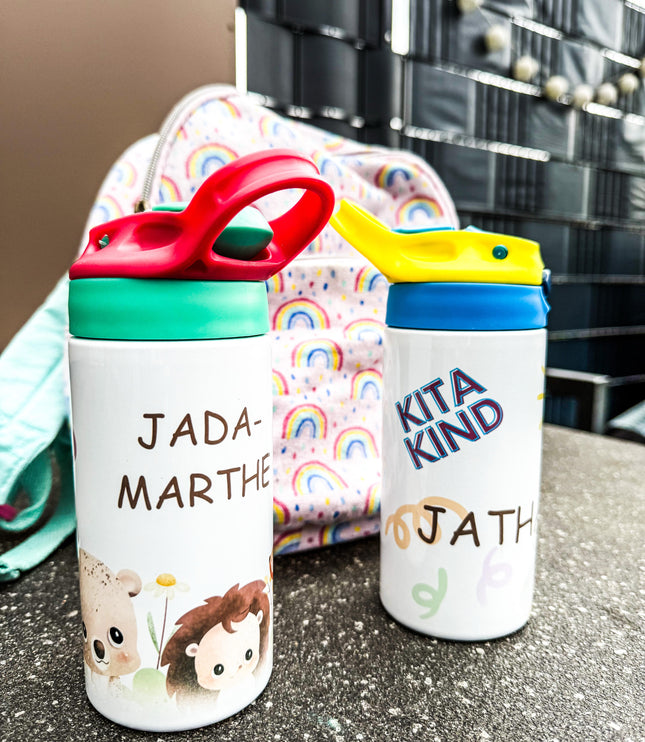 Personalisierte 12oz Edelstahl Isolierbecher für Kinder  Mit Namen  Design  Kita Trinkflasche