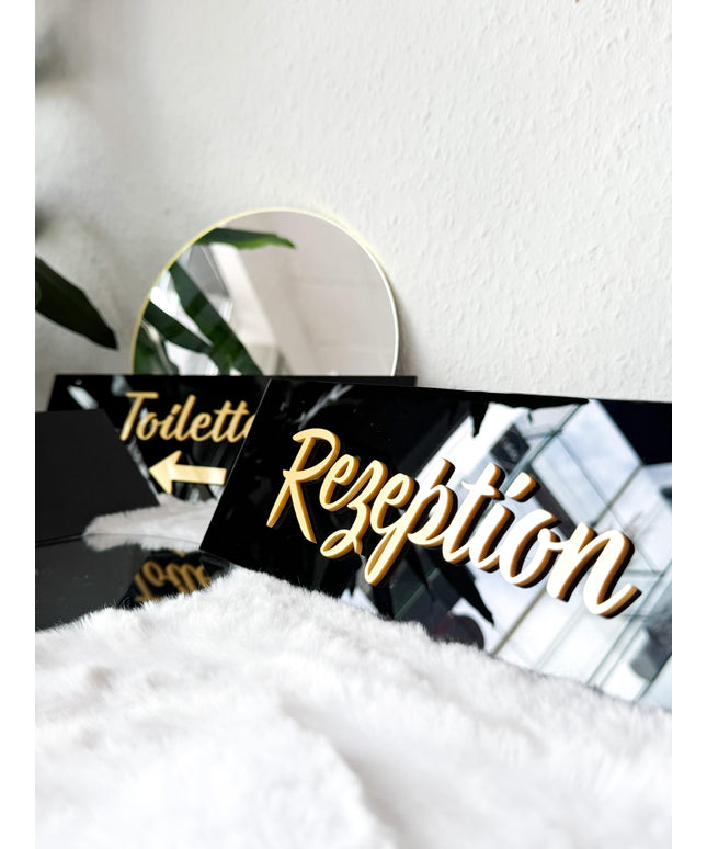 Individuelles Firmenschild für Innenbereich – Acryl  Praxisschild, Büroschild oder Wegweiser