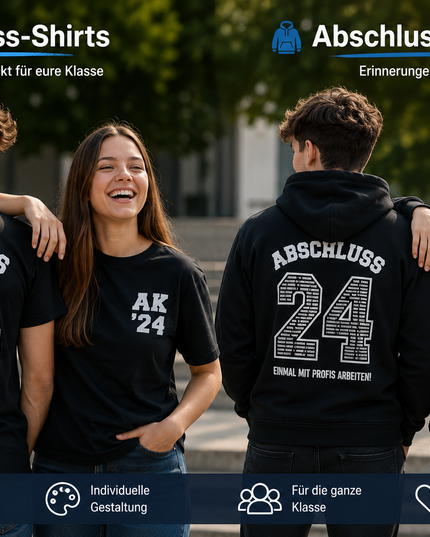 Abschluss Hoodie 2027 personalisiert | Klassenhoodie mit Namen & Wunschdesign