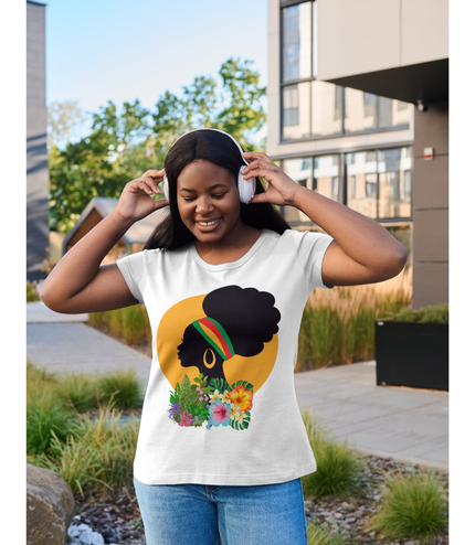 Traditional African Woman T-Shirt – Afrocentric Art Tee for Women | Black Heritage Shirt