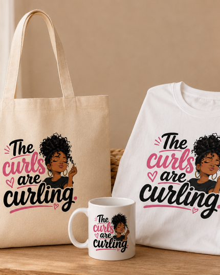 Curl Culture Bundle Set | Graphic Tee, Tote Bag & Mug Collection