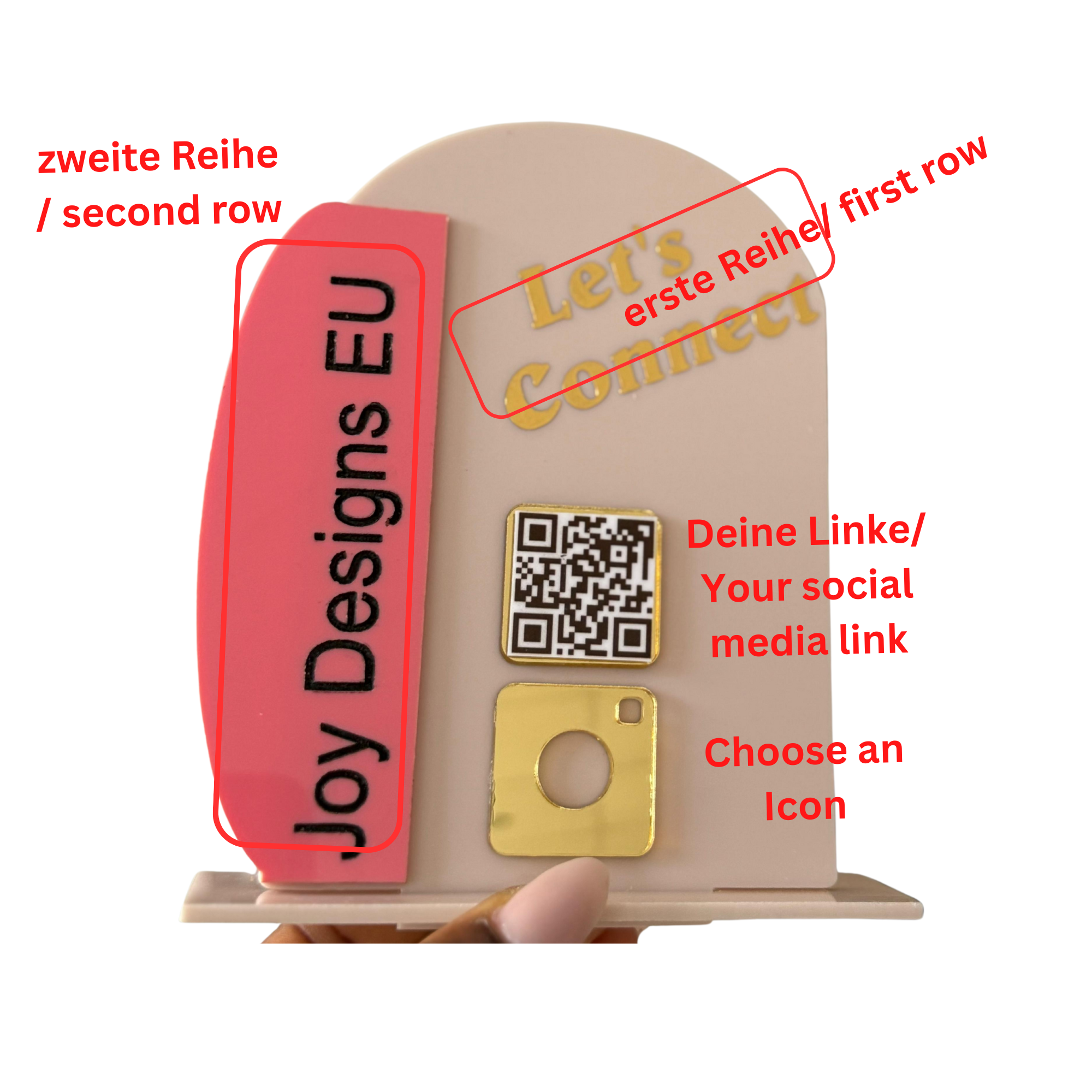 Individuelles Acryl QR-Code Schild mit 3D-Effekt – Für Social Media
