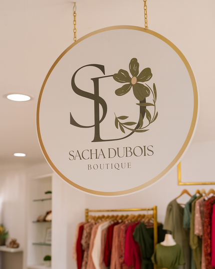 Rundes Digitaldruck-Schild | Individuelle Firmenschilder für Boutiquen & Unternehmen