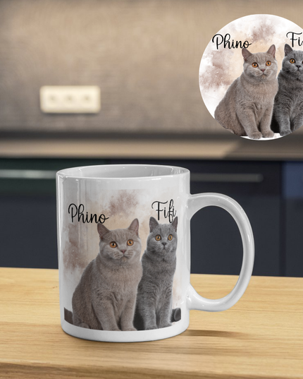 Personalized Animal Mug – Custom Photo & Name | Personalisierte Tiertasse