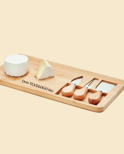 Elegantes Bambus-Käsebrett-Set mit Gravur – das perfekte personalisierte Geschenk für Chef, Kollegen oder Geschäftspartner. Nachhaltig, stilvoll