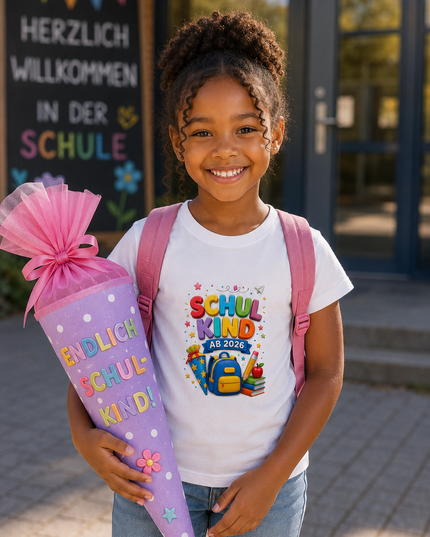 Schulkind 2026 T-Shirt personalisiert | Einschulung Shirt