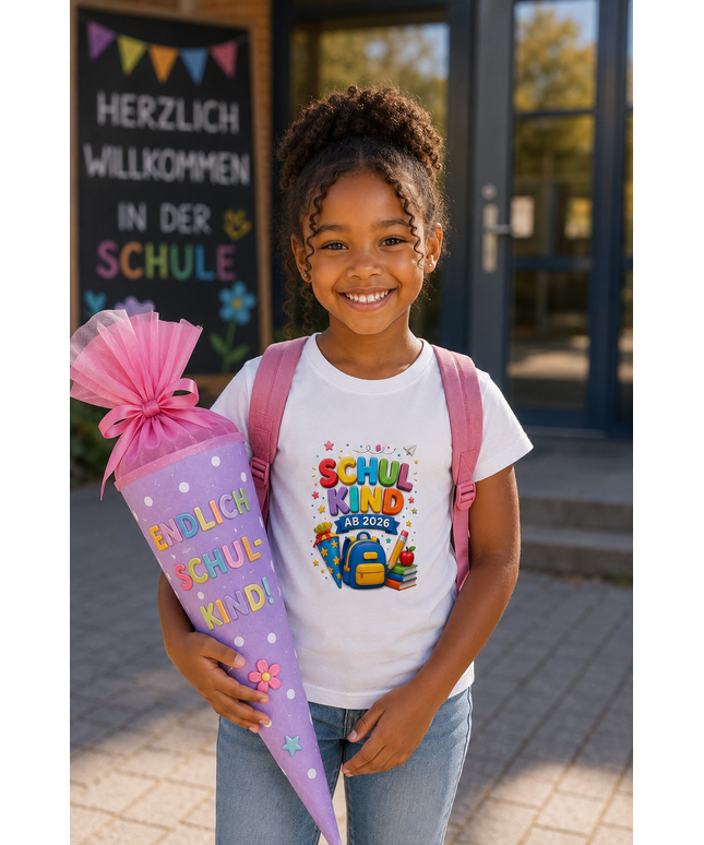 Schulkind 2026 T-Shirt personalisiert | Einschulung Shirt