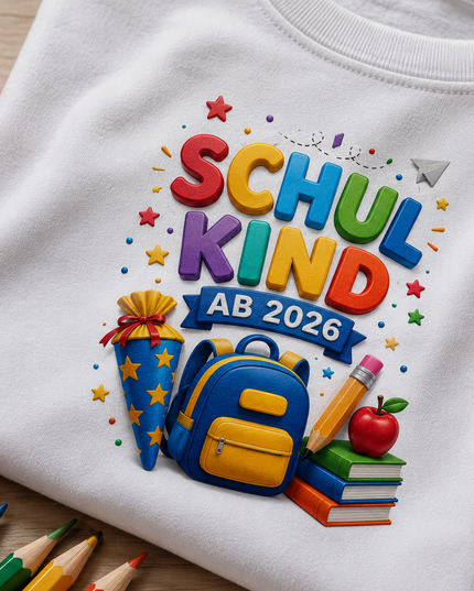 Schulkind 2026 T-Shirt personalisiert | Einschulung Shirt