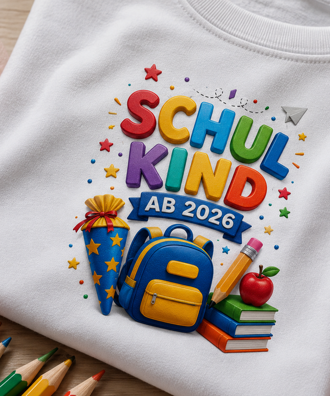 Schulkind 2026 T-Shirt personalisiert | Einschulung Shirt