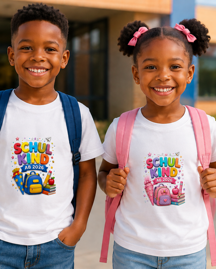 Schulkind 2026 T-Shirt personalisiert | Einschulung Shirt