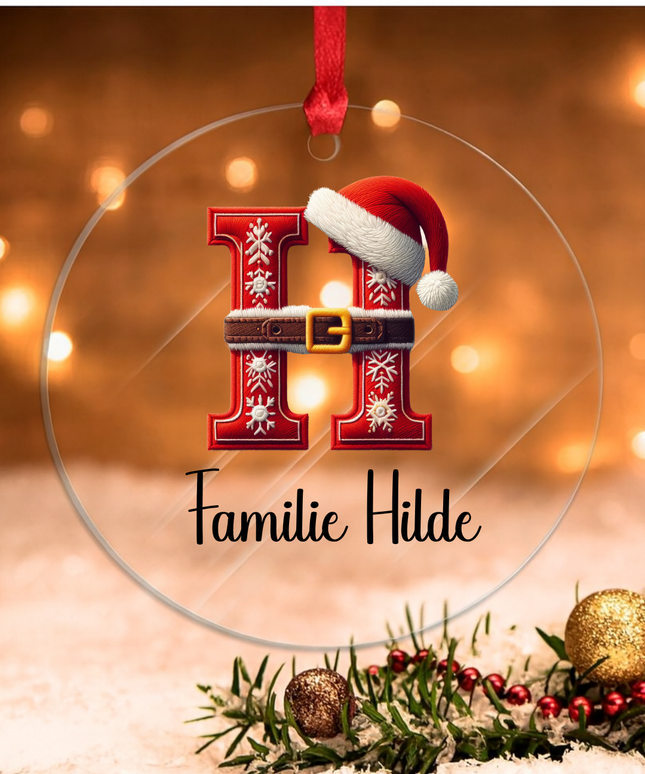 Personalisierte Weihnachtskugel mit Buchstabe & Name