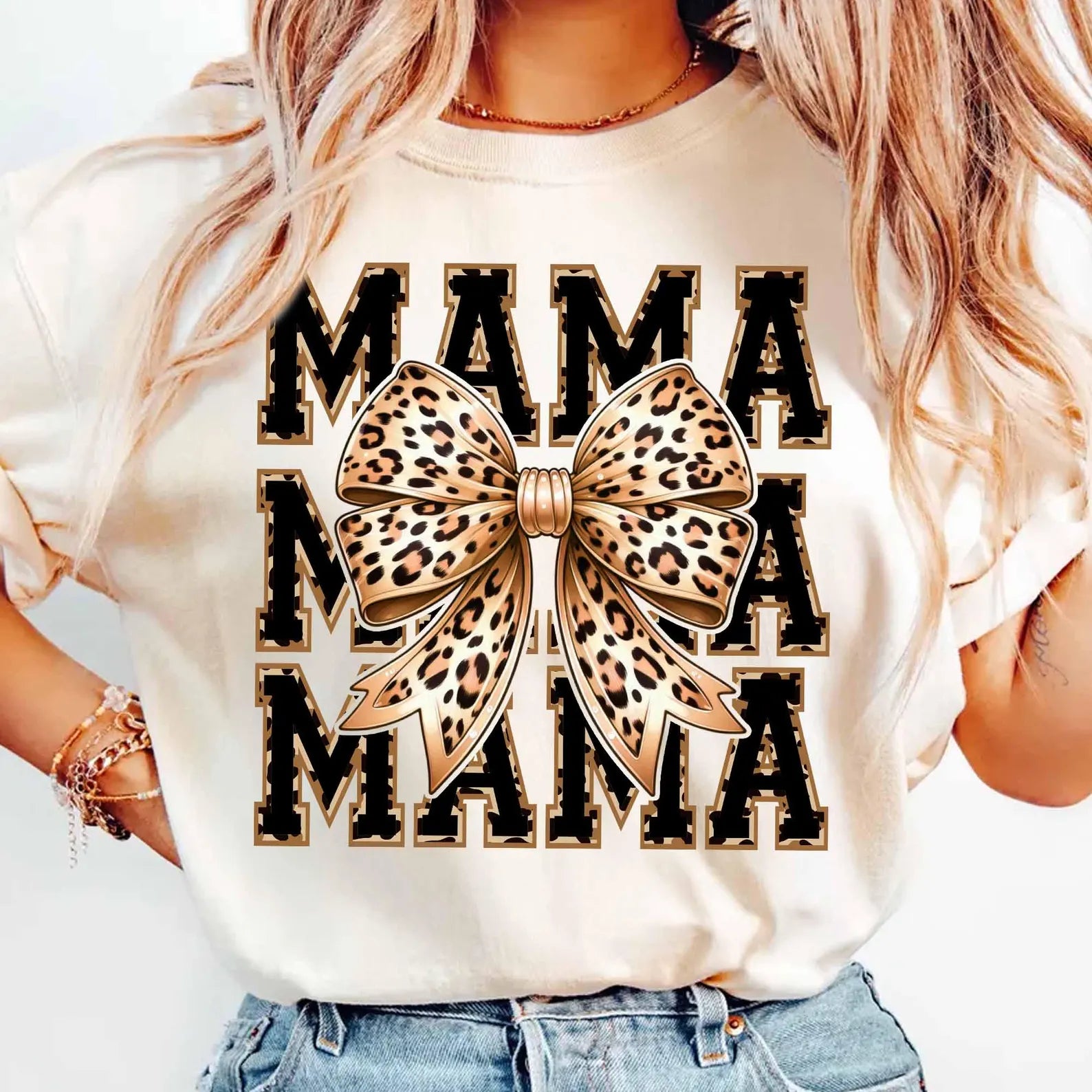mama t-shirt leopardenmuster vorderseite
