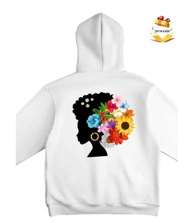 Floral Afro Silhouette Sweatshirt | Unisex Heavy Blend Crewneck | Stylish & Cozy Fashion