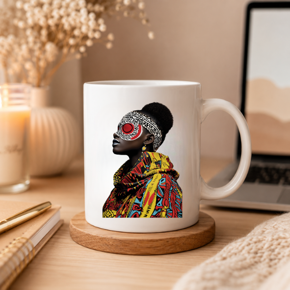 Afro-Modern Art Mug | African Inspired Coffee Mug