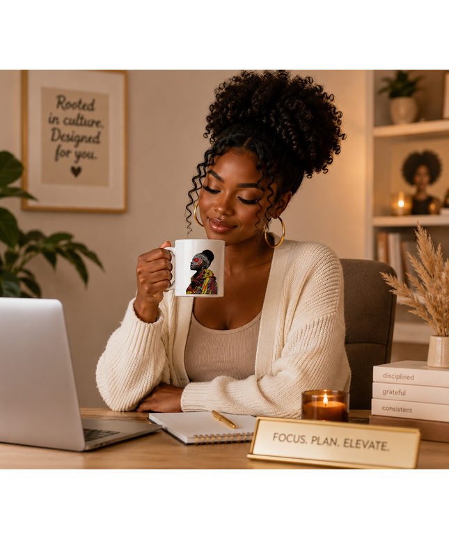 Afro-Modern Art Mug | African Inspired Coffee Mug