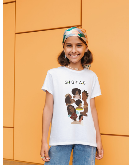 SISTAS Traditional African Woman T-Shirt – Afrocentric Art Tee for Women | Black Heritage Shirt